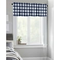 thumbnail image 6 of Blue and White Checkerboard Curtain Valances for Kitchen Windows,Rod Pocket Short Valance Stripe Buffalo Plaid Small Window Treatment for Living Room Bathroom Bedroom,54"x18"-1 Panel, 6 of 9