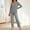 Suit-205Gray, variant on Gamivast 2 Piece Pajama Set for Women Long Sleeve Crew Neck Top and Tapered Pants Set Classic Plaid Pattern Breathable Soft Sleepwear Loungewear Set