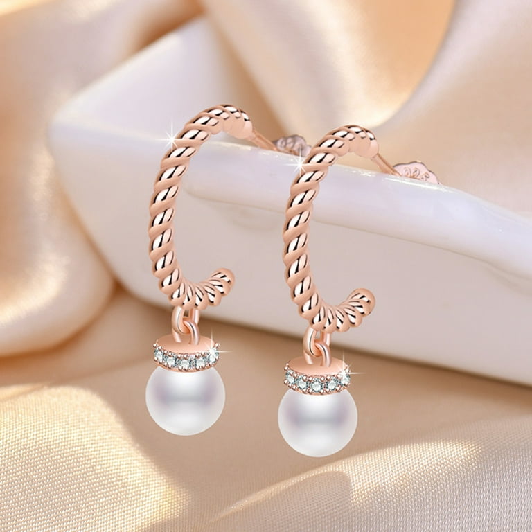 Exaggerated Charm Flower Pendant Jewelry Classic Imitated Pearl Accessories  for Women Trendy Earring Romantic Vintage Earrings - AliExpress