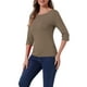 thumbnail image 4 of CAMISETA CASUAL DE AJUSTE SLIM CON CUELLO BARCO Y MANGAS ALBARDADAS PARA MUJERES INSPIRADAS EN CHIC COLOR CAMEL TALLA XS, 4 of 6