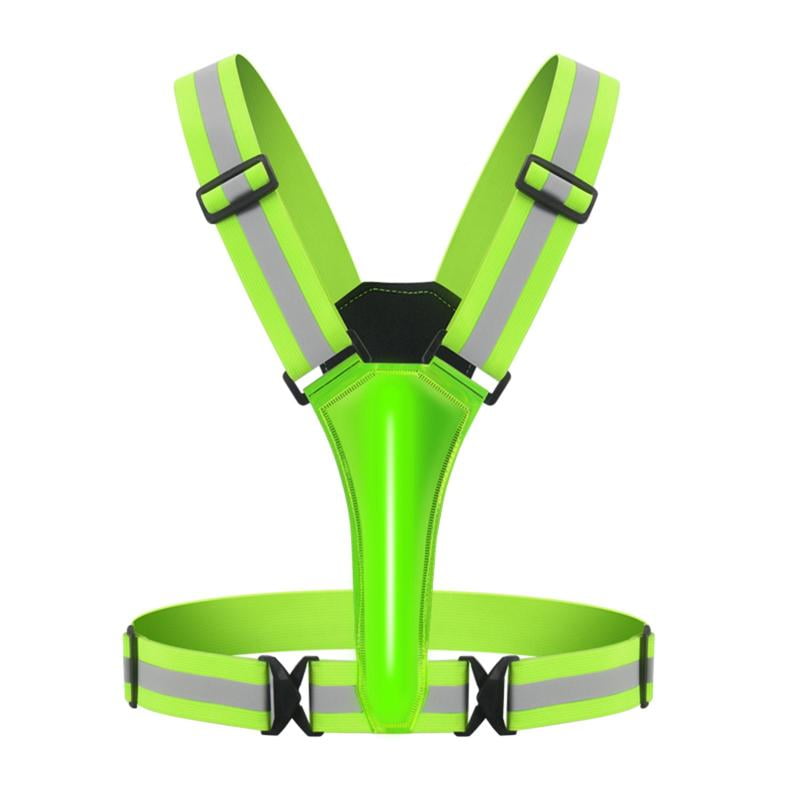 LED Reflective Vest Adjustable Rechargeable DoubleSide LED Strips 3