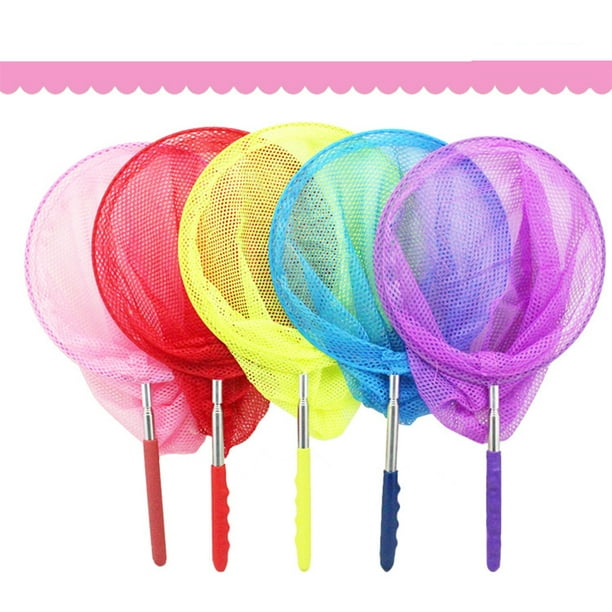 Kids Butterfly Net Extendable Telescopic Handle Fishing Net Insect Catching  Net with Nylon and PVC Material