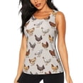 thumbnail image 2 of Picia Various Chicken Pattern Women's Workout Tank Top,Breathable Activewear,Slim Fit Athletic Top,Versatile Workout Moisture-wicking top-, 2 of 9