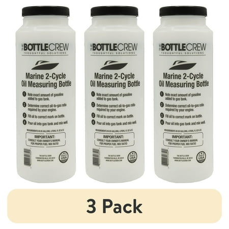 (3 pack) The Bottle Crew Marine Mixing Bottle, 32 fl oz Capacity Size Boat Accessory
