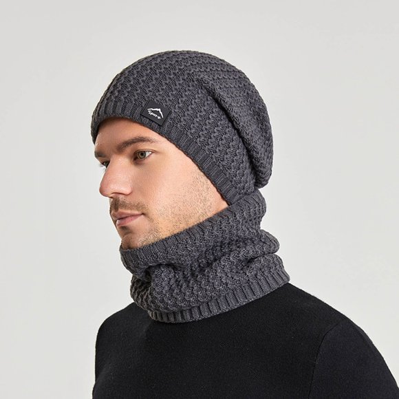 Dvkptbk Scarf 2PCS Suit Women Solid Knitting Hat Warm Windproof Baggy Stretch Winter Soft Hat + Scarf Set Clothes on Clearance