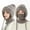 Grey, variant on Chanana 3 in 1 Beanie Hat with Scarf and Mask, Women's Outdoors Windproof Scarf Hat, Knitted Ski Mask Set, White