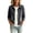 Black, variant on Women's Denim Jacket Lightweight Collared Zip Up Long Sleeve Jean Jacket Relaxed Dressy Solid Color Classic Denim Coat with Pockets XXL