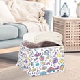 thumbnail image 3 of Yayeee Collapsible Cube Storage Bin with Lid Fabric Closet Decorative Basket with Handles, Purple Doodle Pattern, 3 of 7