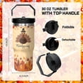 thumbnail image 6 of Turkey Fall Cup 30 Oz Tumbler with Handle and Flip Straw, Insulated Autumn Mugs Keeps Drinks Cold & Hot, Stainless Steel Fall Coffee Mug Fall Themed Thanksgiving Gifts For Women, 6 of 6