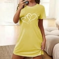 thumbnail image 2 of Plus Size Nightdress for Women Fashion Print Short Sleeve Casual Crew Neck Nightgowns, 2 of 5
