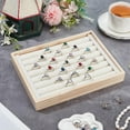 thumbnail image 4 of 2 Pcs 7 Slots Ring Holder Display Trays 7x9.5x1.2Inch Velvet Leather Ring Storage Display Trays Ring Holder Stand Jewelry Storage Tray Organizer for Home or Store Sell Show Floral White, 4 of 6