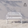 thumbnail image 5 of Belleze 50" inch Outdoor Park Bench Garden Backyard Furniture Chair Porch Seat, White, 5 of 5