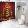 thumbnail image 7 of Shangniulu Shower Curtain for Bathroom with Hooks,Without Odor Polyester Fiber Material,Gold Xmas Tree Bathroom Decorative Shower Curtains Water Repellent Washable White, 7 of 7
