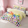 thumbnail image 3 of Erosebridal Leopard Bow Print Twin Quilt Set for Girls, Cheetah Animal Spots Girly Twin Coverlet Set, 2pcs 1 Bedspread and 1 Pillowcase, 3 of 7