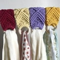 thumbnail image 5 of 3 Pcs Handmade Crochet Dish Towel Holder Decorative Boho Macrame Kitchen Towel Hanger Loop Ring Hanging Hand Towels Holder Makes a Unique Gift for Christmas Housewarming, Birthday, Mother's Day, 5 of 7