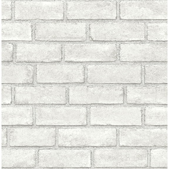 Scott Living 216-in by 20.5-in District Brick White Self Adhesive Wallpaper