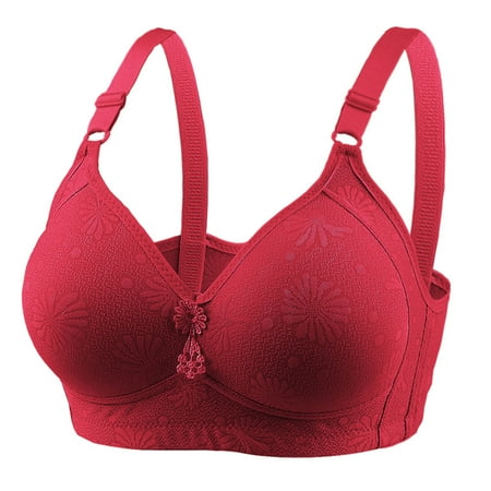 (2-Pack) Puawkoer Womensy Plus Size Seamless BrasSteel Ring Bra Sports Bra for Women Pack Thin Jacquard Push Up Womens Bras ComfortableWire Underwear Womens Bra