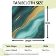 thumbnail image 2 of Teal Gold Marble Pattern Square Fitted Tablecloth with Elastic Edge,Square Table Cover,Washable Elastic Table Cover for Home Kitchen Party Decor 36"x36", 2 of 6