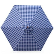 Plantation Patterns Tangine Blue 9' Market Umbrella