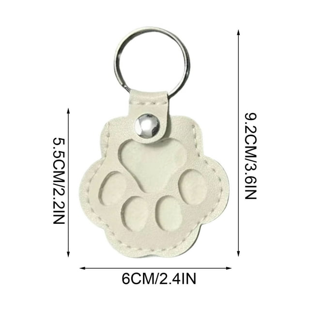 Btomtd Dog Storage Keychain Cute Leather Paw Keychain Pet Hair Keepsake Keyring Unique Memorial Collection Keychain Pet Memorial Gifts For Bag Purse Paw Key, White