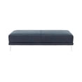 thumbnail image 2 of Poundex Furniture Faux Leather Cocktail Ottoman in Ink Blue Color, 2 of 4