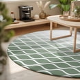 thumbnail image 3 of Large Round Rug 8Ft, Sage Green Striped Non-Slip Washable Circle Rugs Carpet, Modern Abstract Ombre Geometric Morocco Indoor Outdoor Rug Floor Mats Throw Runner for Bedroom Living Room Bathroom, 3 of 8