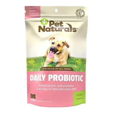 Pet Naturals Daily Probiotic, Digestive Health Chew for Dogs, Duck Flavor, 60 Count Bag