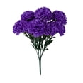thumbnail image 5 of 7-Head Artificial Carnation Bouquet - Plastic Flower for Mother's Day, Wedding Centerpiece & Home Vase Decor - Dark Purple, 5 of 7
