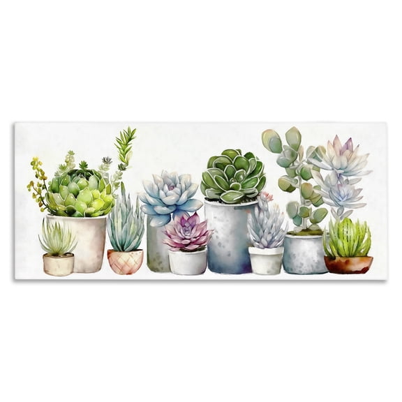 Stupell Industries Eclectic Varied Succulent Garden Soft Hues Canvas Art, 30 x 13, by Ziwei Li