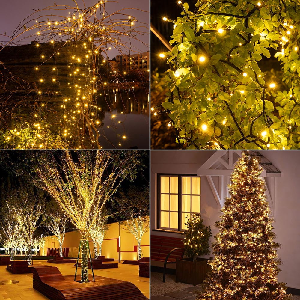 RESNICE 100FT Solar String Lights for Outside 300 LED High Bright Outdoor Waterproof Solar Powered String Lights with Remote for Tree Garden Backyard Patio Porch