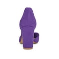 thumbnail image 2 of BLISSFUL STEP Women's High Block Heels Pointed Toe Ankle Strap Dress Shoes​ Purple 9, 2 of 7