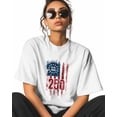 thumbnail image 2 of America Years T Shirts for Women Short Sleeve Cotton Crewneck T-Shirt Independence Day Patriotic Red Stripe Blue Star Flag Tee Tops Casual Basic T-Shirts, XS-5XL White XS, 2 of 7