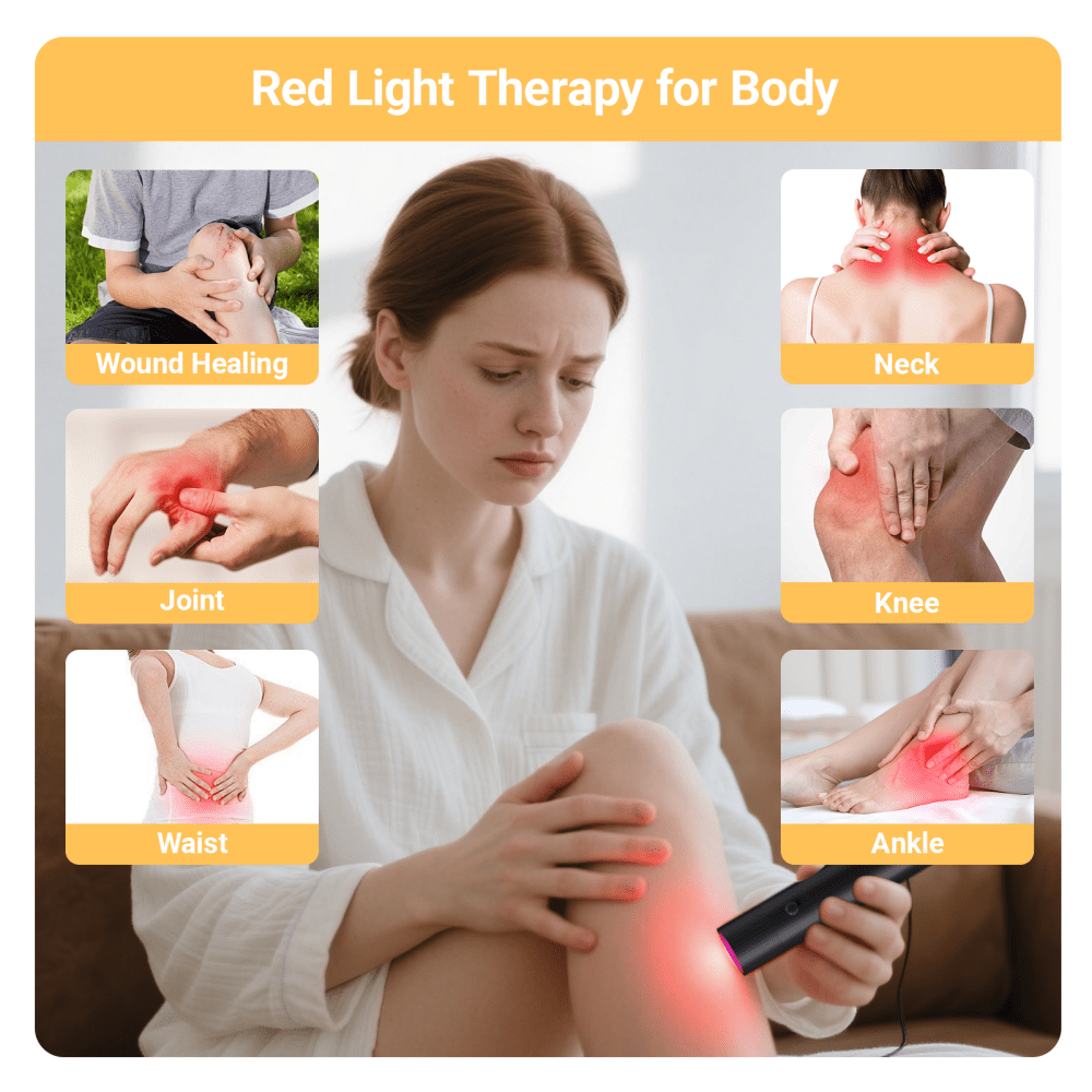 Red Light Tube with 3 Modes and 3 Replaceable Models for Relaxation and Body Care