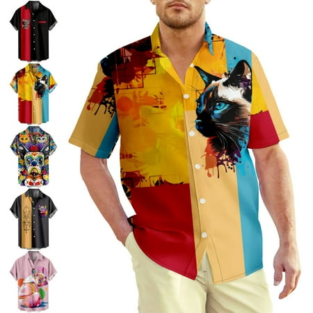 

MLFU Mens Crewneck Button Down Shirt & Top with Pocket Cheap Bowling Shirts Regular & Big Man Sizes