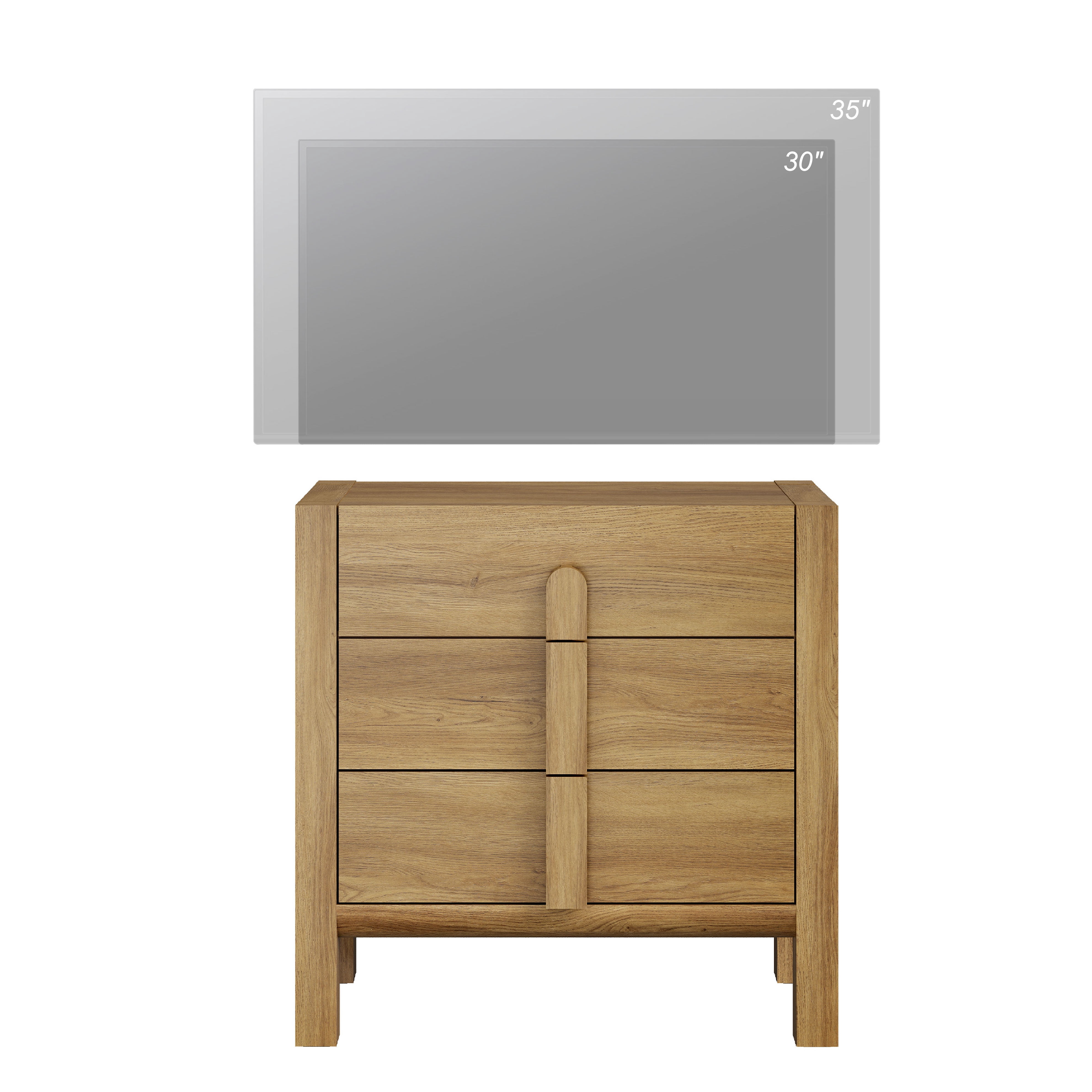 31.5" Mid-Century Modern TV Stand, Dresser with 3 Drawers, Wooden TV Console with Storage for Living Room,Bedroom