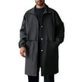 thumbnail image 2 of Mgmyaa Men's Trench Coat Single Breasted Long Sleeve Lapel Collar Casual Overcoat Classic Button Front Outwear with Side Pockets, 2 of 7