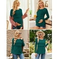 thumbnail image 3 of Ekouaer Women 3 Packs Nursing Shirts Long Sleeve Maternity Tops Double Layer Breastfeeding Tees Round Neck Pregnancy Blouse, 3 of 6