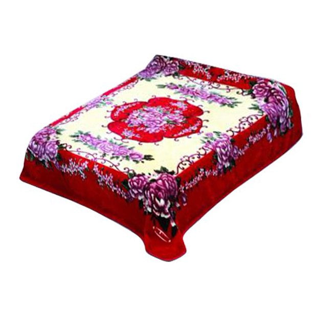 Solaron Super Thick Mink Blanket King Red Vector Roses ...