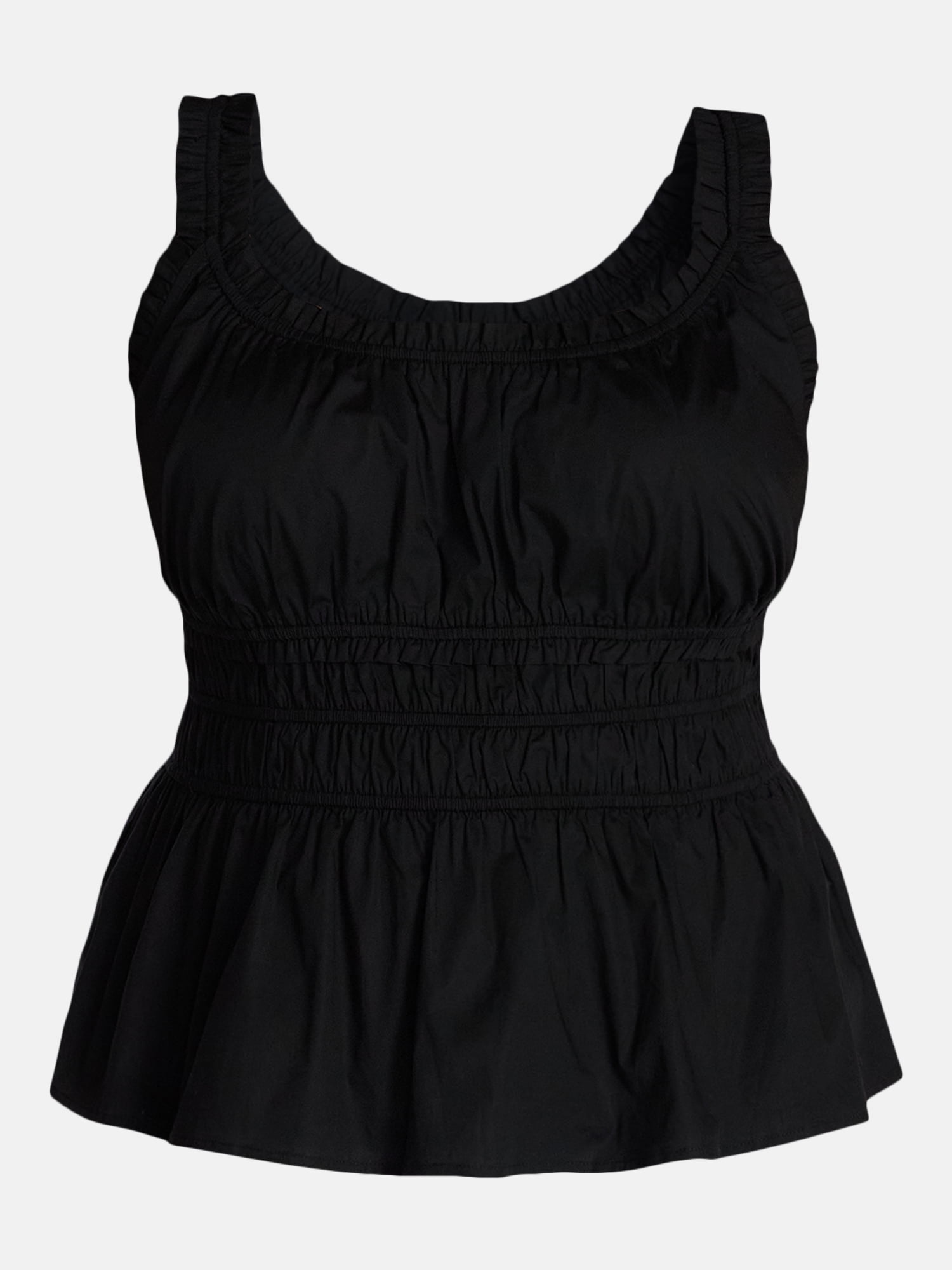 Terra & Sky Women’s Plus Sleeveless Smocked Peplum Tank Top, Sizes 0X-5X