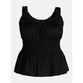 thumbnail image 5 of Terra & Sky Women’s Plus Sleeveless Smocked Peplum Tank Top, Sizes 0X-5X, 5 of 5