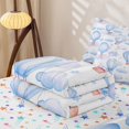 thumbnail image 5 of Erosebridal Cute Hot Air Ballon Zipper Full Size Comforter Sets with Fitted Sheet and 2 Pillowcases, Romantic Love Zipper Bedding Set, Stars Reversible, Sky Blue White, Stars Reversible, 5 of 7