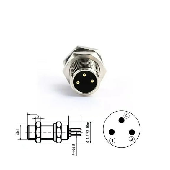 M8 Sensor Connector Panel Back Mount Waterproof Flange Socket Threaded Coupling Male&Female 3Pin 4Pin 5Pin A Type