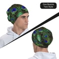 thumbnail image 6 of Fuzoiu Peacock Feathers Print Winter Beanie Hat for Men & Women,Warm Knit Cap,Women Windproof Watch Hat,Knit Warm Unisex Beanie, 6 of 7