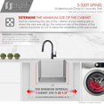thumbnail image 3 of Stylish Dual Mount 22" Stainless Steel Single Bowl Laundry Sink with Strainer S-320T, 3 of 11