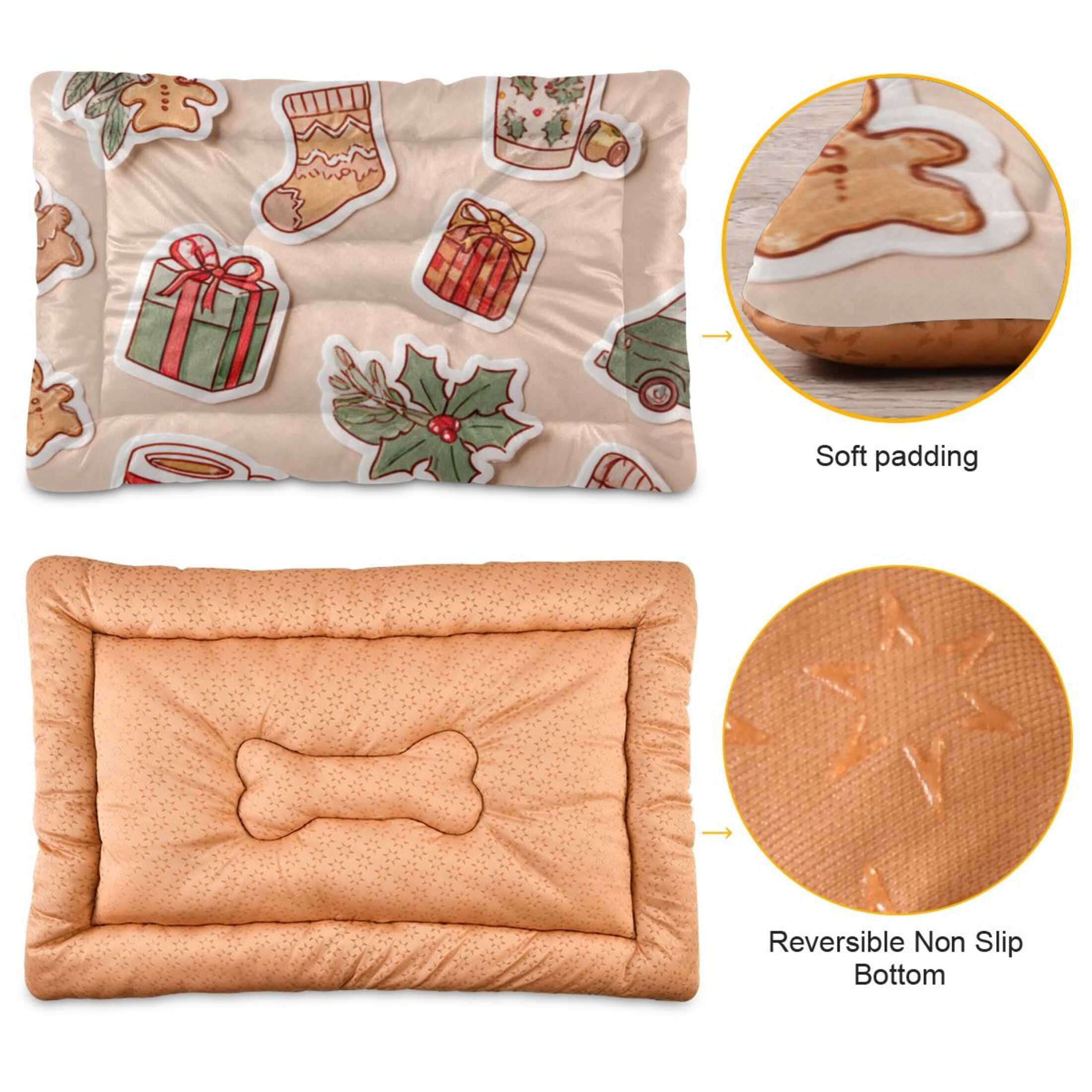 Cozy Mat Pet Bed Indoor Outdoor Warm Soft For Cat Dog Puppy(S/M) Hand-drawn Style