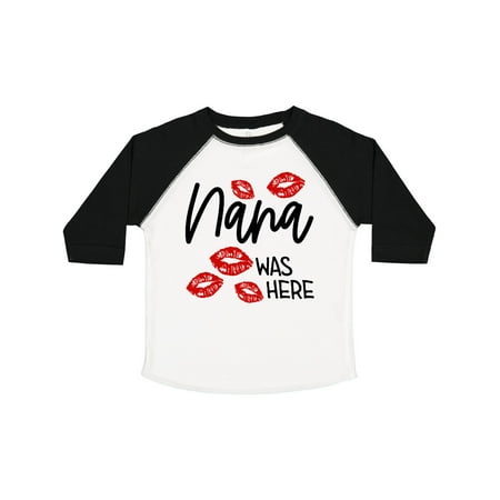 

Inktastic Nana Was Here Red Kisses Gift Toddler Boy or Toddler Girl T-Shirt
