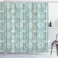 thumbnail image 1 of Ambesonne Nautical Shower Curtain, Marine Elements Wood, 69"Wx84"L, Turquoise Cocoa White, 1 of 2