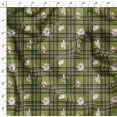 thumbnail image 4 of Soimoi Green Poly Georgette Fabric Check & Magnolia Floral Print Fabric by Yard 42 Inch Wide, 4 of 5