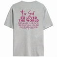 thumbnail image 3 of Redemptive For God So Loved the World John 3:16 Print Tshirts Bible Verse Graphic Tees Faith Based Casual Short Sleeve Tops for Daily Outfits Gray,S, 3 of 8