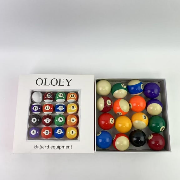 OLOEY Billiard equipment,Billiard Balls Set 2-1/4" Regulation Size Pool Table Balls for Replacement (16 Resin Balls)